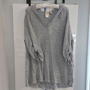 Striped V-Neck Swimsuit Coverup Size XL